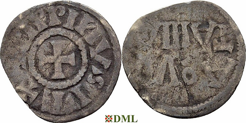 Обол, Каролинги, Pepin II (839-852), м.д. Bourges, Depeyrot 51J