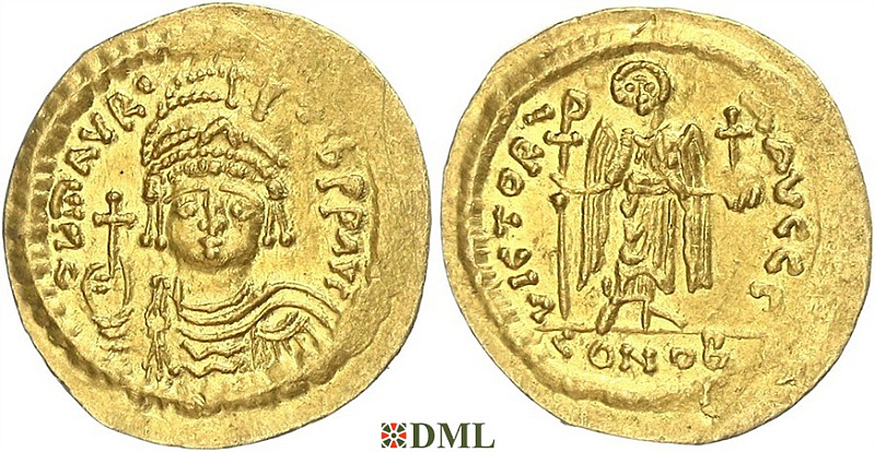 Солид, Византия, Maurice Tibere (582-602), м.д. Constantinople