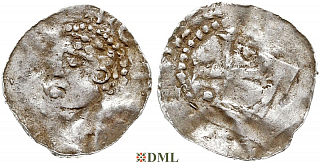 Денарий, Германия, Нижняя Лотарингия, Otto III (983-1002), м.д. Remagen, Dbg. 428