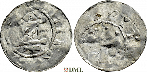 Денарий, Германия, Франкония, Otto III (983-1002), м.д. Speyer, Dbg. 827