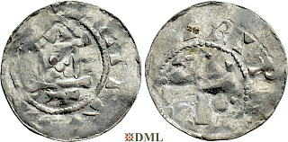 Денарий, Германия, Франкония, Otto III (983-1002), м.д. Speyer, Dbg. 827