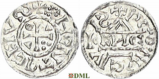 Денарий, Германия, Бавария, Heinrich II (1002-1024), м.д. Regensburg, монетарий EИCO, Hahn 1976, 27d9