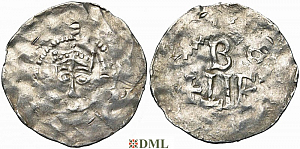 Денарий, Германия, Нижняя Лотарингия, Heinrich III (1036-1056), м.д. Tiel, Ilisch 2000, 3.17