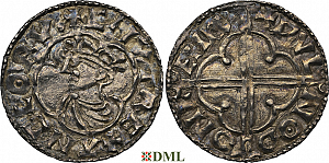 Денарий, Англия, Cnut  (1016-1035), м.д. Chester, монетарий Wulnoth, North 781