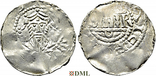 Денарий, Германия, Франкония, Heinrich III (1039-1056), Bardo (1031-1051), м.д. Mainz, Dbg. 805