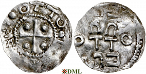 Денарий, Германия, Швабия, Otto I - Otto III (973-1002), м.д. Esslingen, Dbg. 1271