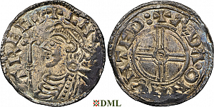 Денарий, Англия, Cnut  (1016-1035), м.д. Huntingdon, монетарий Ada, North 790