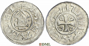 Денарий, Германия, Саксония, Otto III (983-1002), м.д. Goslar, type OAP