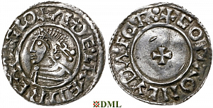 Денарий, Англия, Æthelred II (978-1016), м.д. Lydford, монетарий Goda, North 777