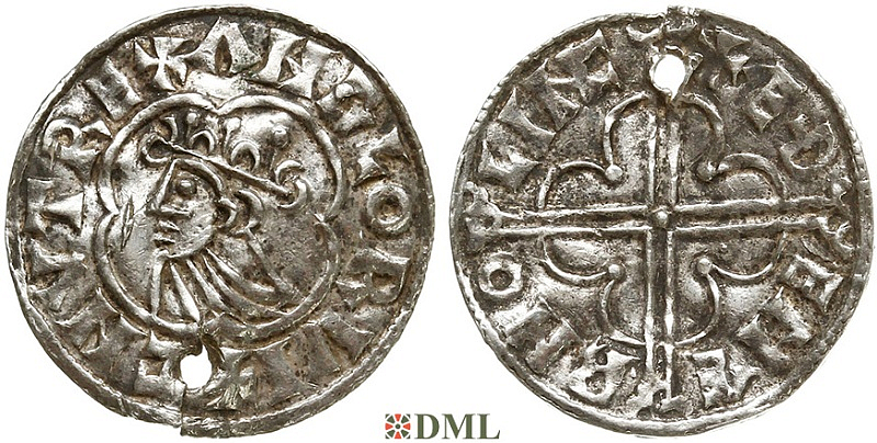 Денарий, Англия, Cnut (1016-1035), м.д. Lincoln, монетарий Æthelmær, North 781