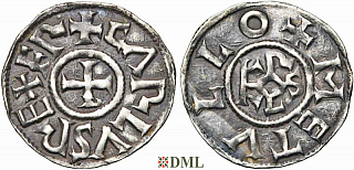 Денарий, Каролинги, Charles le Chauve (840-877), м.д. Melle