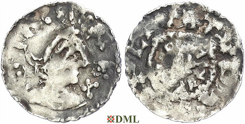 Денарий, Германия, Нижняя Лотарингия, Heinrich II (1002-1024), м.д. регион Meuse, Ilisch 2014 35.9