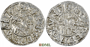 Денарий, Англия, Æthelred II (978-1016), м.д. London, монетарий Æthelræd, North 768