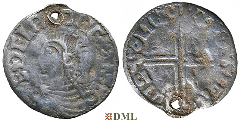 Денарий, Англия, Æthelred II (978-1016), м.д. Lincoln, монетарий Kolgrimr, North 774