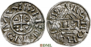 Денарий, Германия, Бавария, Heinrich II (1002-1024), м.д. Neuburg, монетарий DIIUT, Hahn 1976, 85a1
