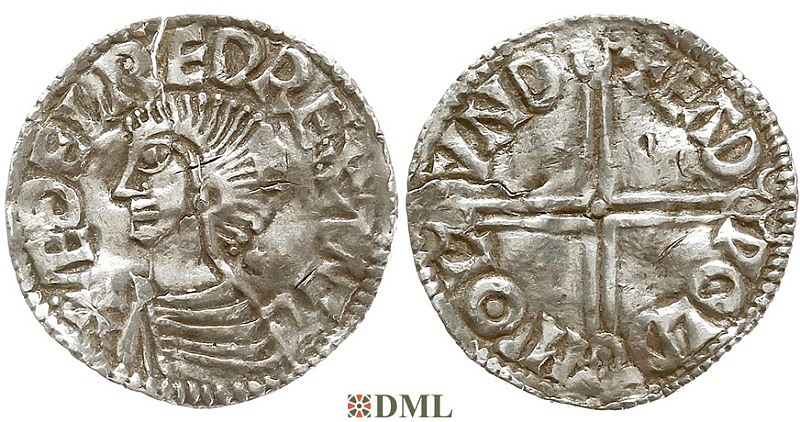 Денарий, Англия, Æthelred II (978-1016), м.д. London, монетарий Eadwold, North 774
