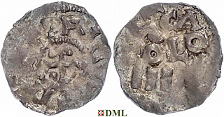 Денарий, Германия, Нижняя Лотарингия, Heinrich II (1002-1024), м.д. Koln, Dbg. 350