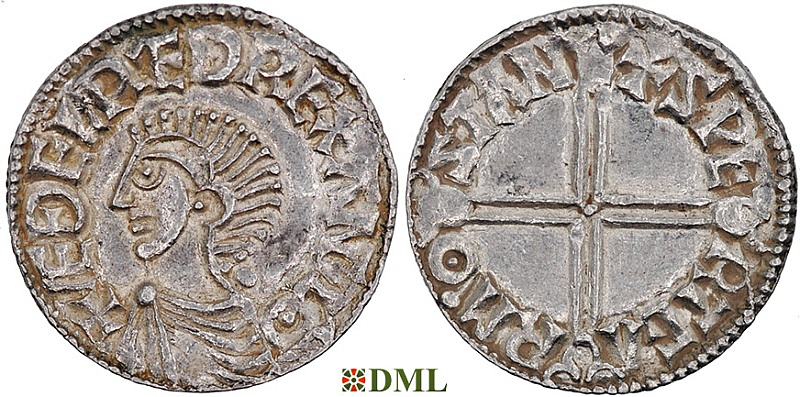 Денарий, Англия, Æthelred II (978-1016), м.д. Stamford, монетарий Svartgeirr, North 774