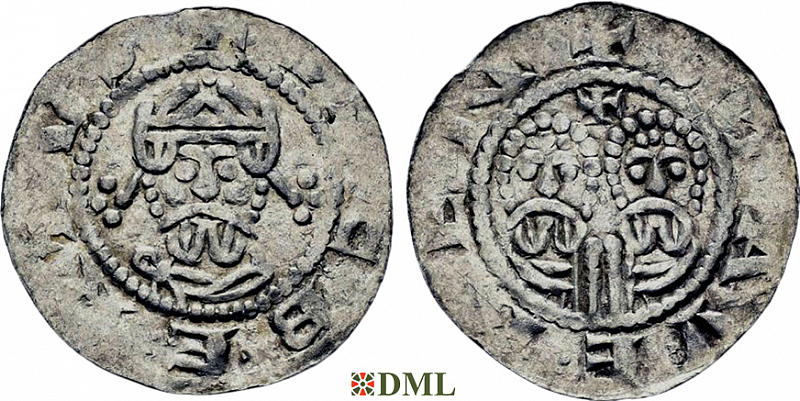 Денарий, Германия, Нижняя Лотарингия, Egbert II (1068-1090), м.д. Stavoren, Ilisch 2000, 22.1