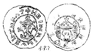 Денарий, Германия, Саксония, K. Heinrich III (1046-1056), м.д. Erfurt, Dbg. 883