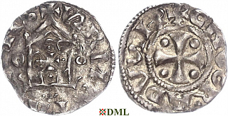 Денарий, Германия, Нижняя Лотарингия, Konrad II (1027-1039), Hermann II (1036-1056), м.д. Koln, Dbg. 386