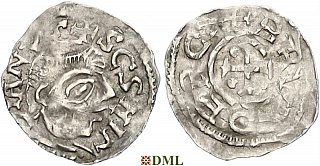 Денарий, Германия, Франкония, Bruno (1034-1045), м.д. Wurzburg, Dbg. 863