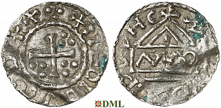 Денарий, Германия, Бавария, Heinrich II (955-976), м.д. Nabburg, монетарий MΛO, Hahn 1976, 68a1