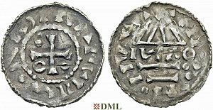 Денарий, Германия, Бавария, Hg. Heinrich II (985-995), м.д. Regensburg, монетарий MAO, Hahn 1976, 22.f1.5