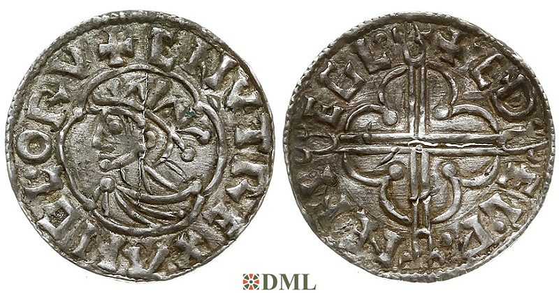 Денарий, Англия, Cnut (1016-1035), м.д. Cricklade, монетарий Æthelwine, North 781