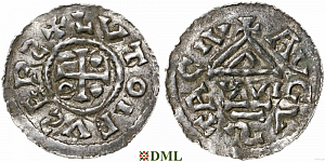 Денарий, Германия, Швабия, Liutolf (989-995), м.д. Augsburg, монетарий WI, Hahn 1976, 138a1.22