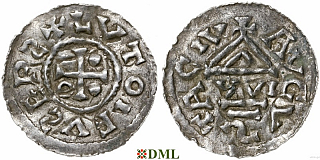 Денарий, Германия, Швабия, Liutolf (989-995), м.д. Augsburg, монетарий WI, Hahn 1976, 138a1.22