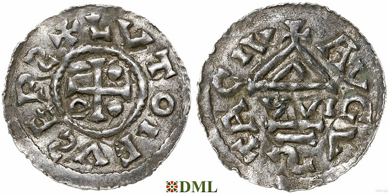 Денарий, Германия, Швабия, Liutolf (989-995), м.д. Augsburg, монетарий WI, Hahn 1976, 138a1.22