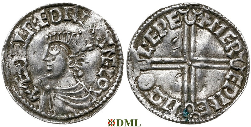 Денарий, Англия, Æthelred II (978-1016), м.д. Lewes, монетарий Merewine, North 774