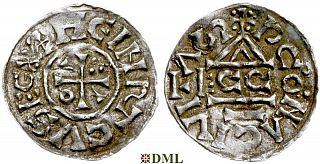 Денарий, Германия, Бавария, Heinrich II (1002-1024), м.д. Regensburg, монетарий ECCO, Hahn 1976, 27c1.3