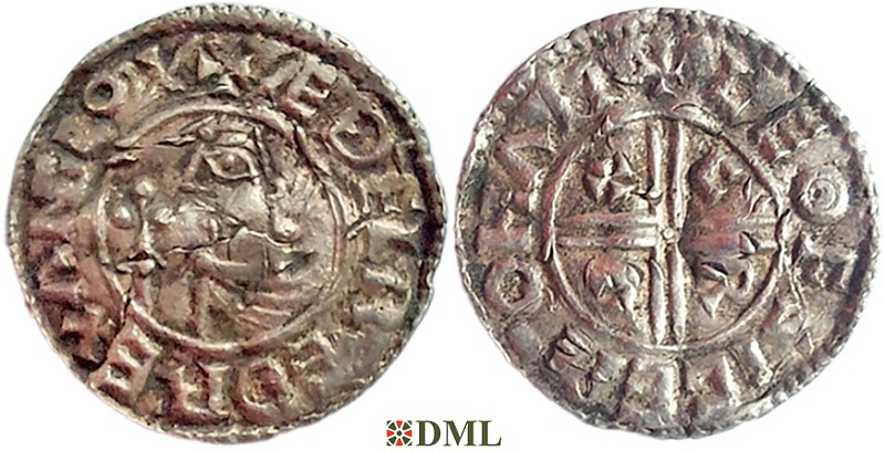 Денарий, Англия, Æthelred II (978-1016), м.д. Southampton, монетарий Leofsige, North 770