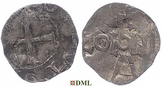 Денарий, Германия, Нижняя Лотарингия, Otto III (983-1002), м.д. Koln, Dbg. 331