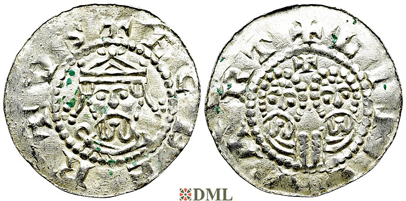 Денарий, Германия, Нижняя Лотарингия, Gf. Egbert II (1068-1090), м.д. Leeuwarden, Ilisch 2000 22.10
