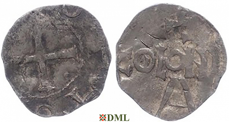 Денарий, Германия, Нижняя Лотарингия, Otto III (983-1002), м.д. Koln, Dbg. 331