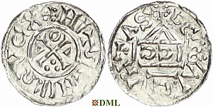 Денарий, Германия, Бавария, Heinrich II (1002-1024), м.д. Regensburg, монетарий SICCI, Hahn 1976, 27h1
