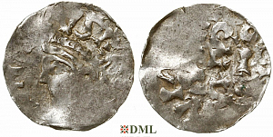 Денарий, Германия, Нижняя Лотарингия, Henrich II (1002-1024), м.д. Aachen, Ilisch 2014, 50.5  