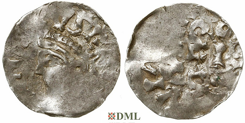 Денарий, Германия, Нижняя Лотарингия, Henrich II (1002-1024), м.д. Aachen, Ilisch 2014, 50.5  