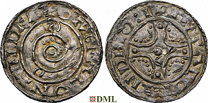 Денарий, Дания, Hardeknut (1035-1042), м.д. Lund, Hbg. 1