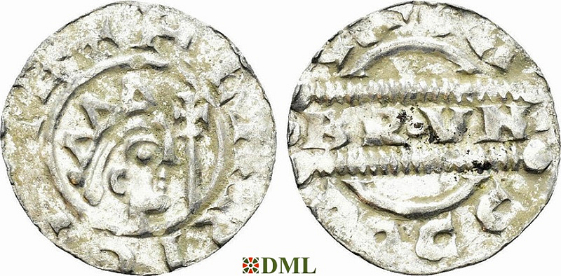 Денарий, Германия, Нижняя Лотарингия, Bruno III (1050-1057), м.д. Dokkum, Ilisch 2000, 21.19