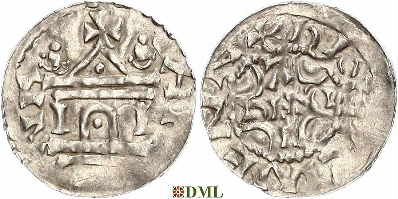 Денарий, Германия, Верхняя Лотарингия, Pilgrim (1027-1036) и Konrad II (1027-1039), м.д. Andernach, Dbg. 451