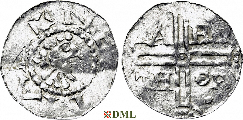 Денарий, Германия, Нижняя Лотарингия, Hermann (1020-1051), м.д. Emden, Dbg. 772
