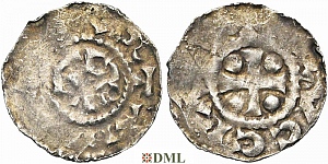 Денарий, Германия, Нижняя Лотарингия, Arnulf II (964-989) или Baldwin IV (989-1036), м.д. Brugge, Ilisch 2014, 11.3