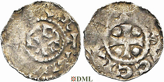 Денарий, Германия, Нижняя Лотарингия, Arnulf II (964-989) или Baldwin IV (989-1036), м.д. Brugge, Ilisch 2014, 11.3