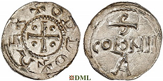 Денарий, Германия, Нижняя Лотарингия, Otto III (983-1002), м.д. Koln, Dbg. 335