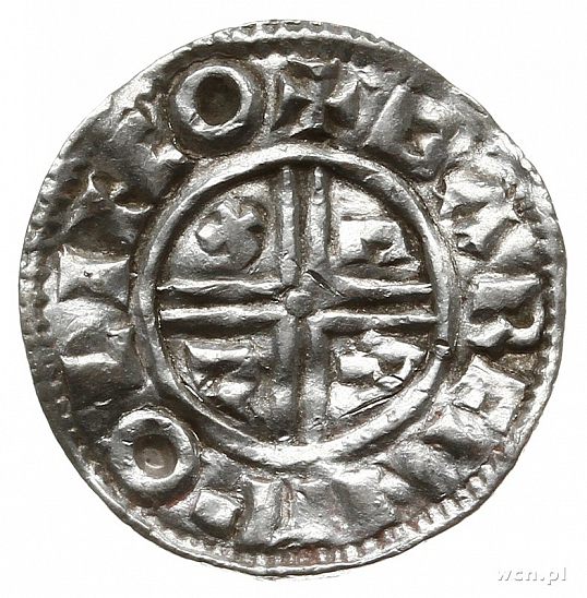 Денарий, Англия, Æthelred II (978-1016), м.д. Lincoln, монетарий Garfin, North 770