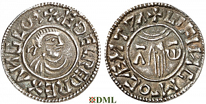 Денарий, Англия, Æthelred II (978-1016), м.д. Canterbury, монетарий Lifinc, North 766